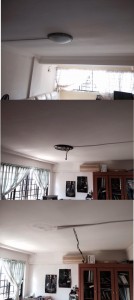 Fanco Aroma and Breeze ceiling fan installed in HDB before installation