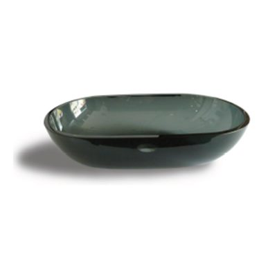 STB glass basin oval transparent black