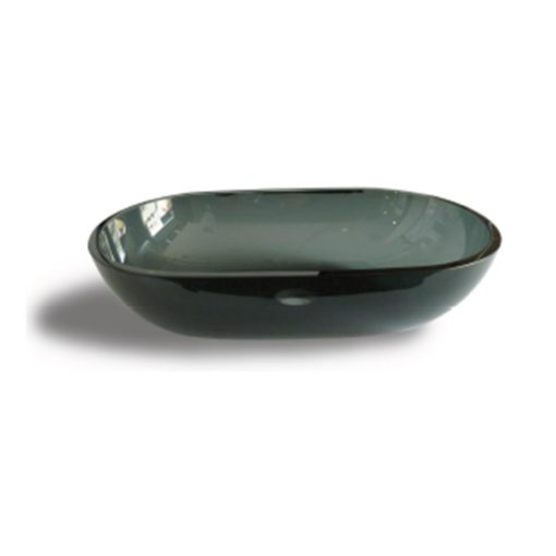 STB glass basin oval transparent black