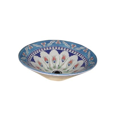 ECE Ottoman Blue Ceramic Basin