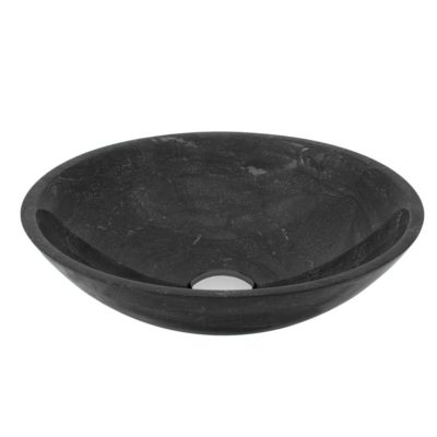 MARS ROUND Marble Basin Black