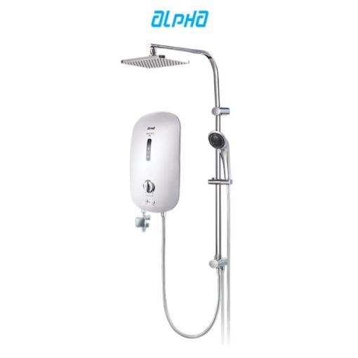 Alpha Smart Instant Water Heater with Rain Shower White