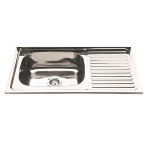 LD lay on wall mounted sink with drainer