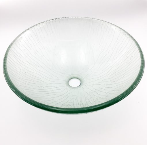 AB LX  Clear Carved Glass Basin