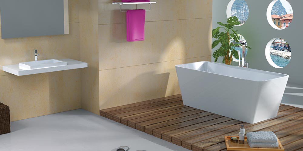 BTS-03b Cast Stone Bathroom Bathtub with Free Standing Design 