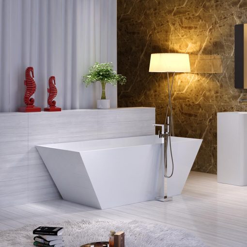 BTS-35 Cast Stone Free Standing Bathtub in Luxury Bathroom