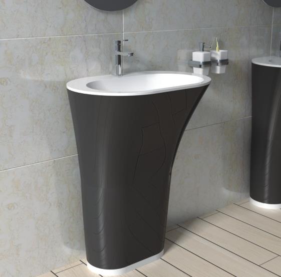 Pw02 Black Free Standing Basin Bacera - Best Place For Bathroom Sinks In Singapore