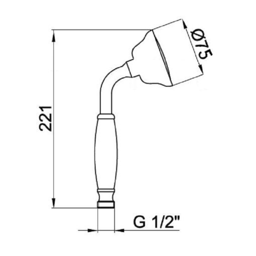 AC Hand Shower dimensions