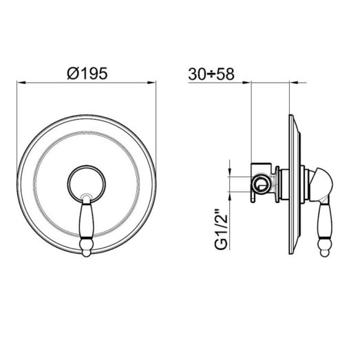 DO Concealed Shower Mixer dimensions