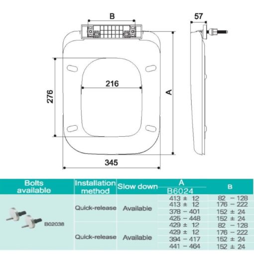 B UF Toilet Seat Cover Specs