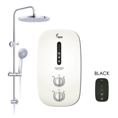 Champs Legend instant water heater with rain shower