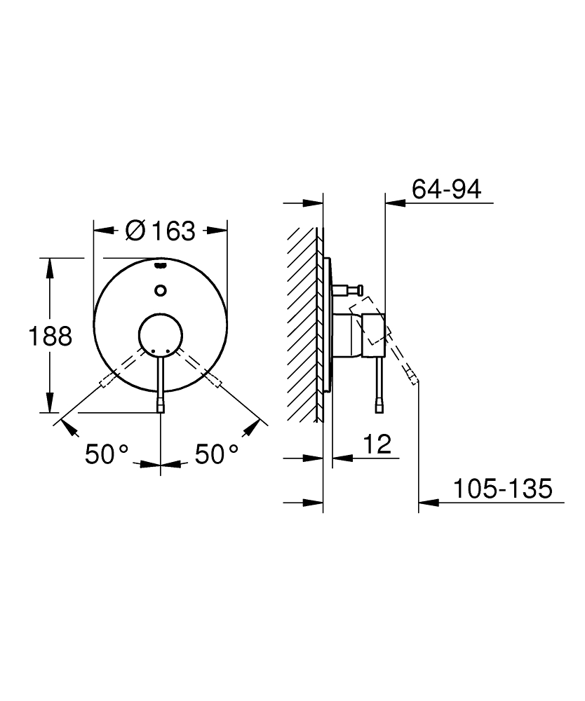 Grohe Bath Shower Mixer Trim Specs