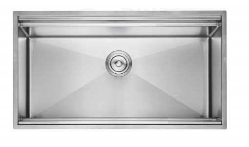 KS WS Workstation Stainless Steel Sink Top View scaled