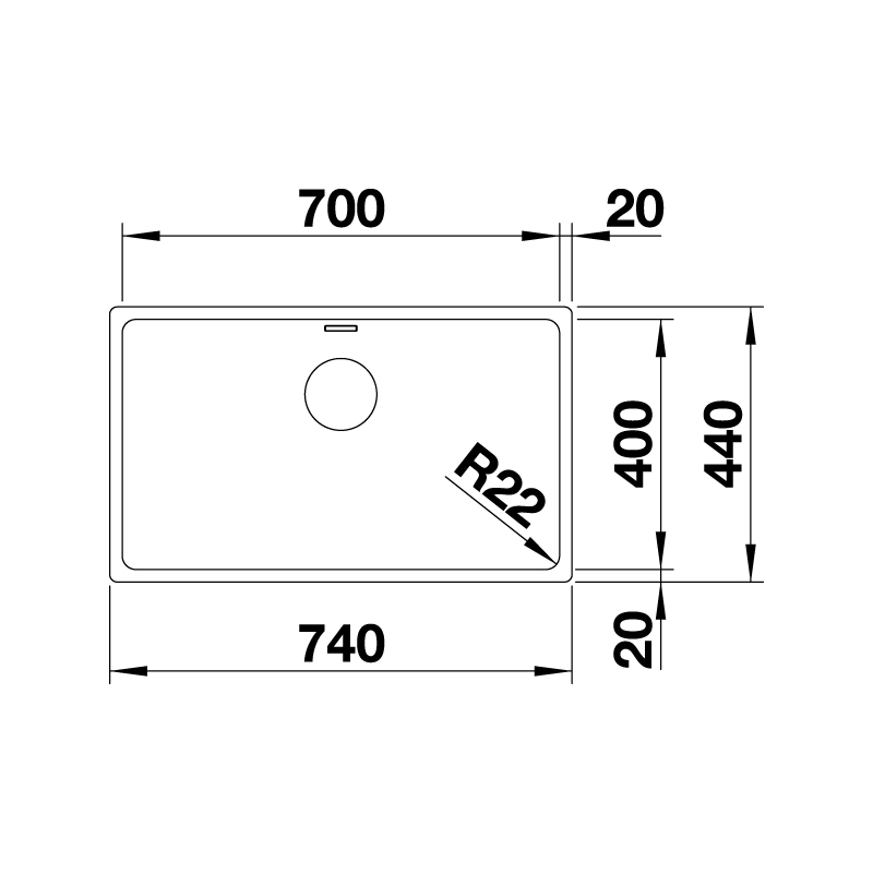 BLANCO Andano 700-U Undermount Sink - Image 3