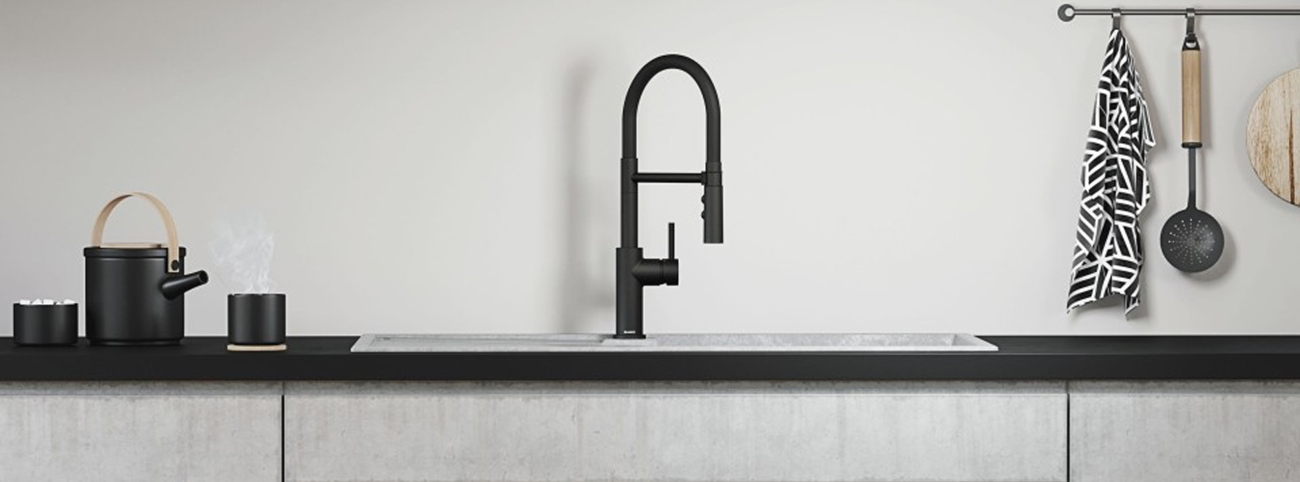 BLANCO CATRISS FLEXO Kitchen Sink Mixer with Flexible Spout o (Black