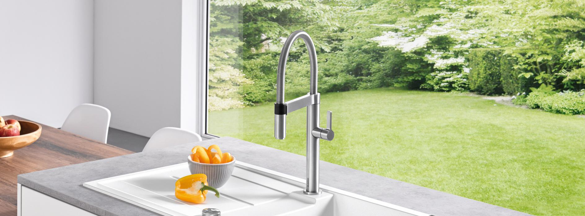 BLANCO CULINA-S II Kitchen Sink Mixer with Flexible Spout (Black Matt) |  Bacera