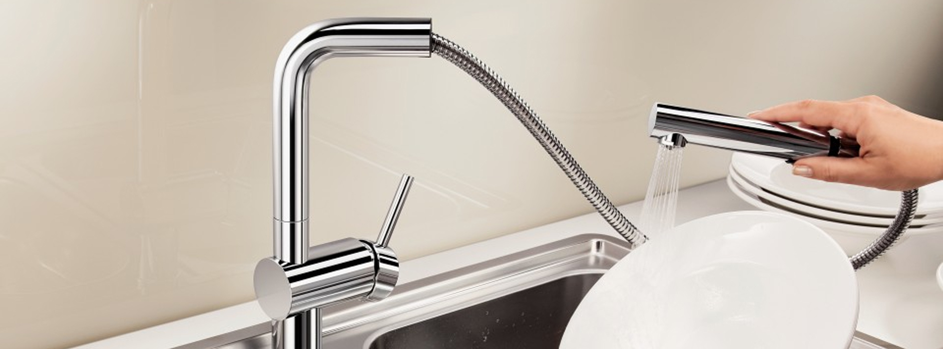 BLANCO LINUS-S CHROME WITH PULL OUT SPOUT