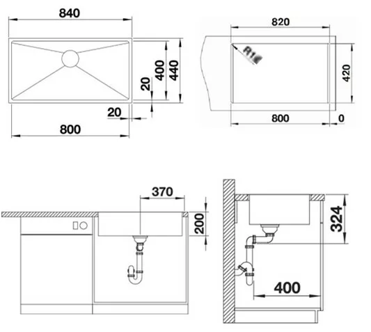 BLANCO Quatrus 800-IU Undermount Sink - Image 2