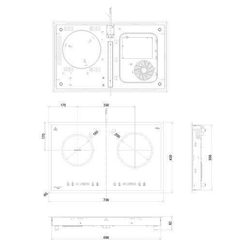 Fujioh-FH-IC6020-Induction-Ceramic-Glass-Hob Product Drawing