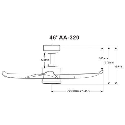 Aeroair Ceiling Fan 46 AA-320 Specifications