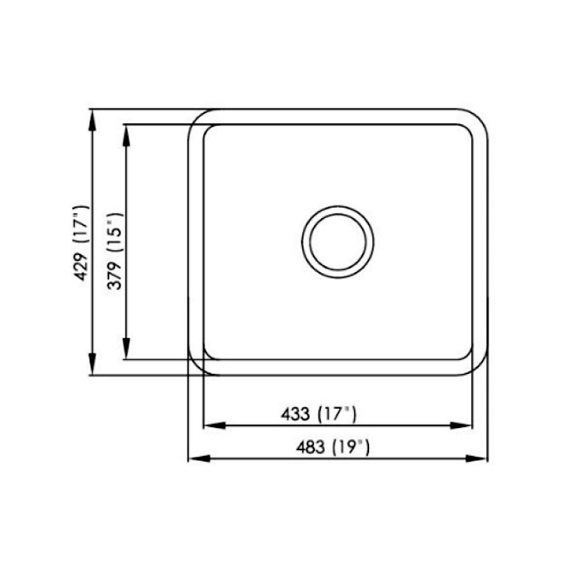 U-483-NC Stainless Steel Kitchen Sink | Bacera