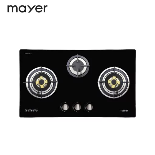 Mayer MMGH773HI 78cm 3 Burner Glass Gas Hob