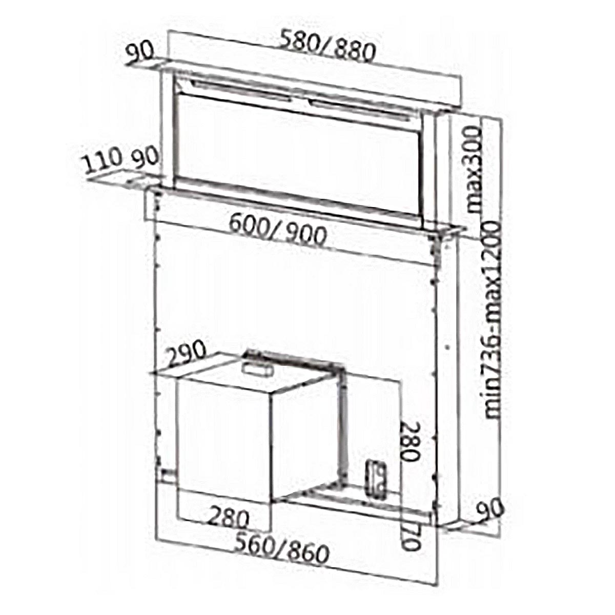 Tecno ISA3890 Downdraft Cooker Hood Bacera