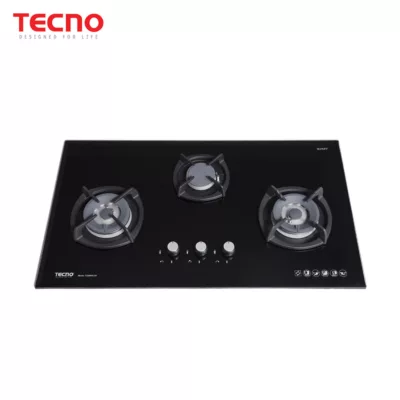 Tecno T-3388TGSV 3-Burner 90cm Glass Cooker Hob black