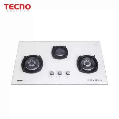 Tecno T-3388TGSV 3-Burner 90cm Glass Cooker Hob white