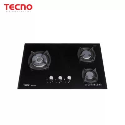 Tecno T23TGSV 3-Burner Glass Cooker Hob black
