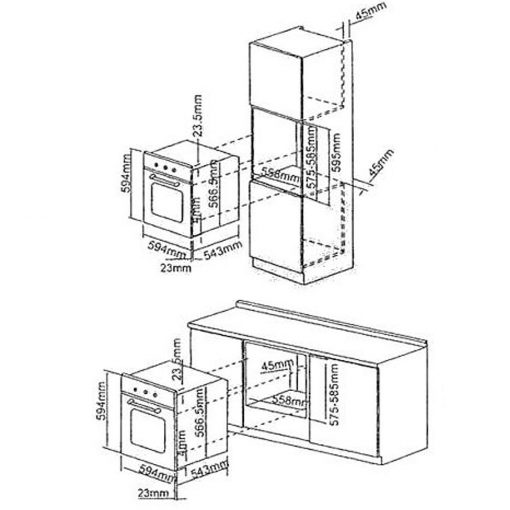 UNO 6 Multifunction Oven technical drawing