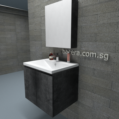 DUSCHE PVC Marble Grey Basin Cabinet with Insert Basin 1003107 (optional Mirror Cabinet)