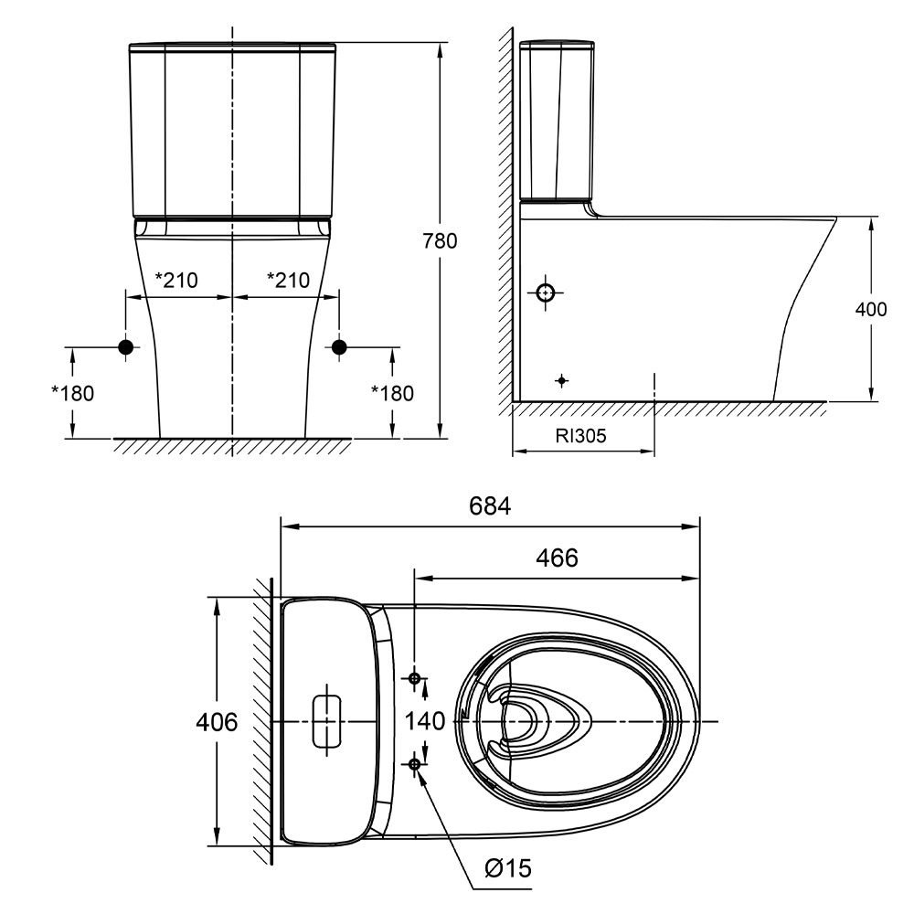 AmericanStandardCL26225SignatureCloseCoupledWaterCloset Bacera