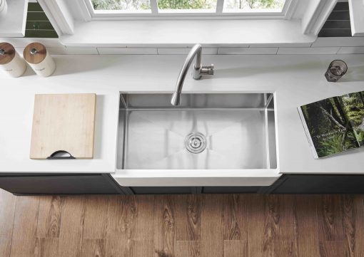 GALLEN-Solid-Surface-Stainless-Steel-Hybrid-Farmhouse-Sink-Top-View