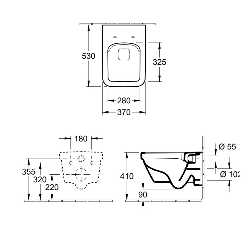VILLEROY & BOCH - Architectura - Wall Hung WC complete DirectFlush Combi pack (RectangleShape) - Image 9