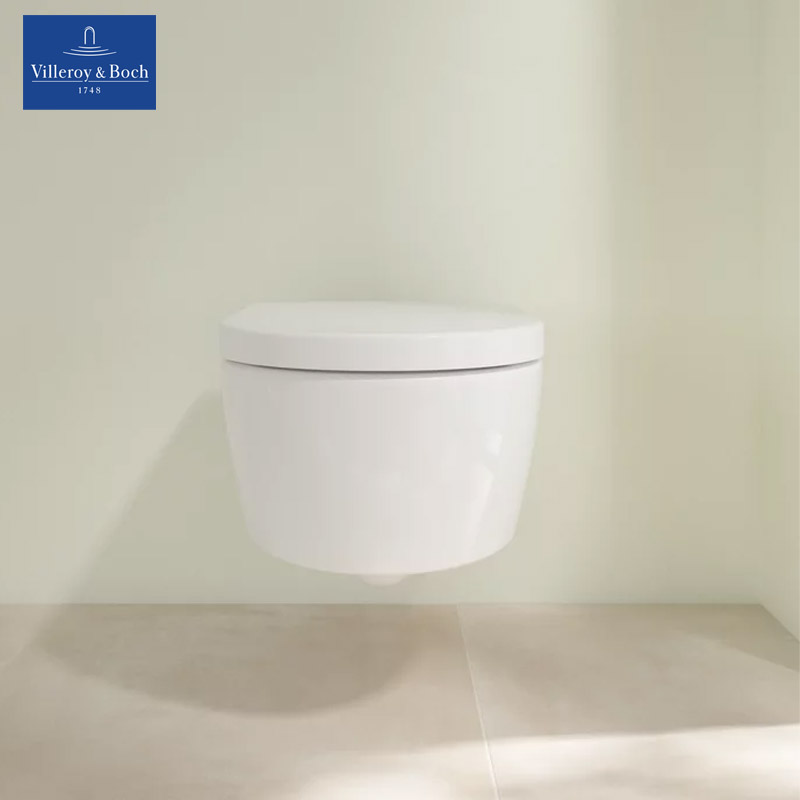 VILLEROY & BOCH - Avento - Wall Hung WC with Original Soft-close Seat Cover front view