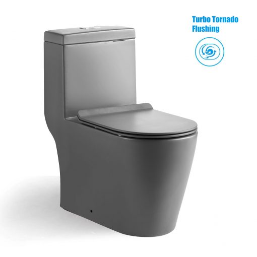 Magnum 935SGrey OnePiece Toilet with Turbo Tornado Flushing (Grey