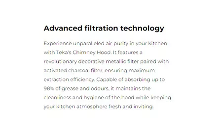 Teka DSI-90-AD Black 90cm Chimney Hood Feature