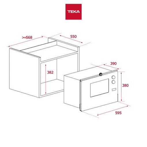 Teka ML-825-TFL 25L Built-in Microwave with Grill Specification