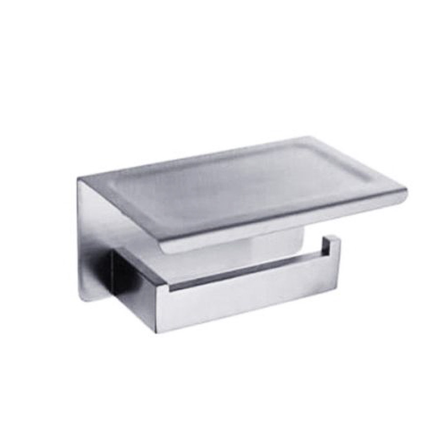 Vera Brenta VA.2005F-MB Toilet Paper Holder with Plate (Brush Nickel)