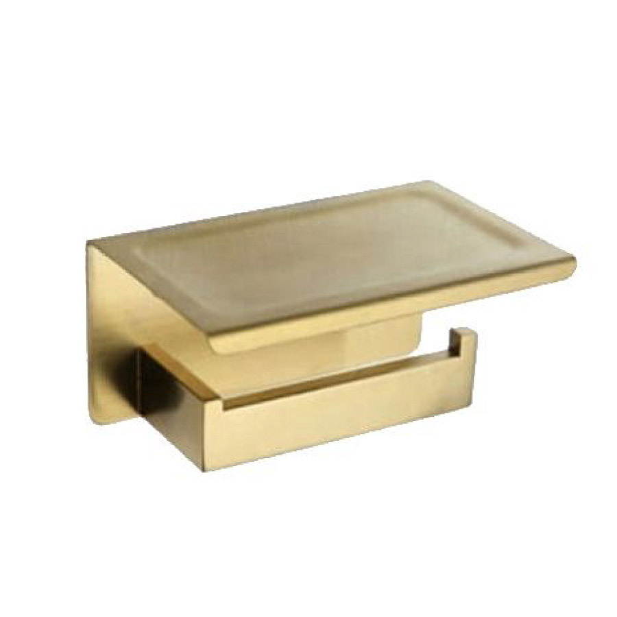 Vera Brenta VA.2005F-MG Toilet Paper Holder with Plate (Matt Gold)