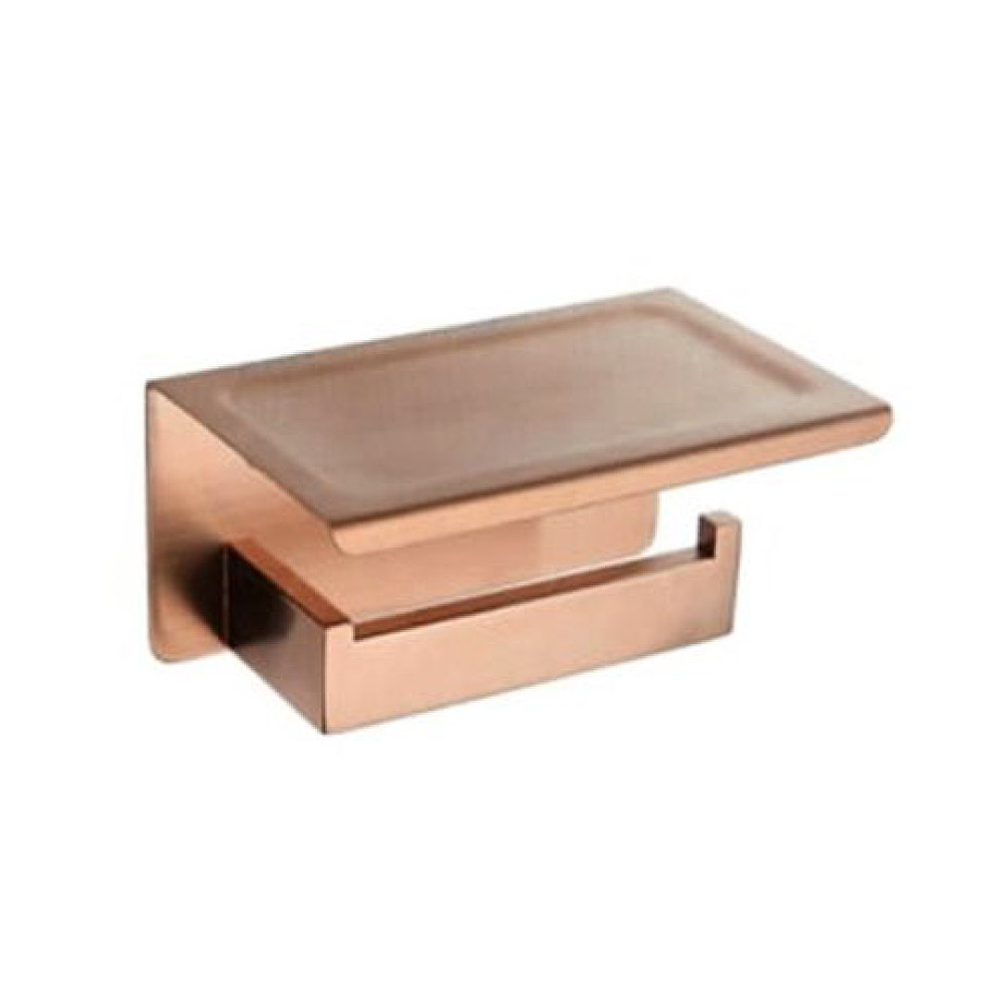 Vera Brenta VA.2005F-RG Toilet Paper Holder with Plate (Rose Gold)