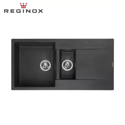 Reginox Amsterdam 15 Granite Sink (Black Silvery)