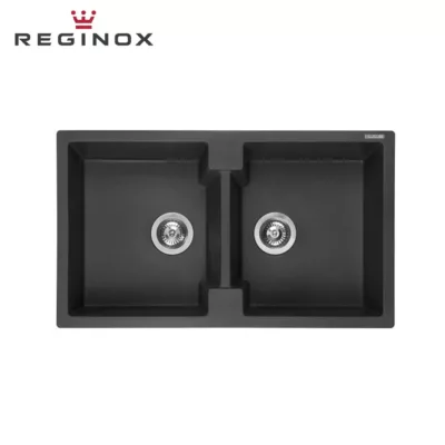 Reginox Amsterdam 20 Granite Sink (Black Silvery)