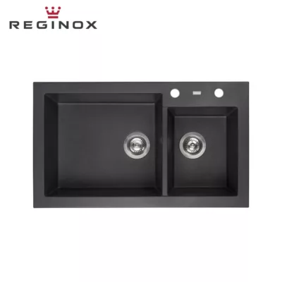 Reginox Amsterdam 25 Granite Sink (Black Silvery)