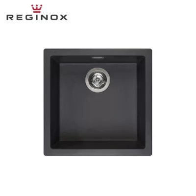 Reginox Amsterdam 40 Granite Sink (Black Silvery)