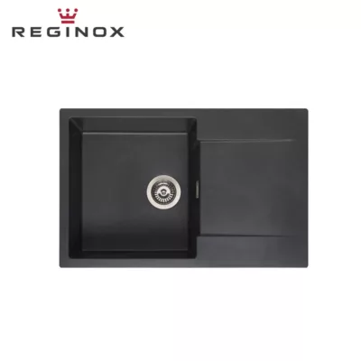 Reginox Amsterdam 78 Granite Sink (Black Silvery)
