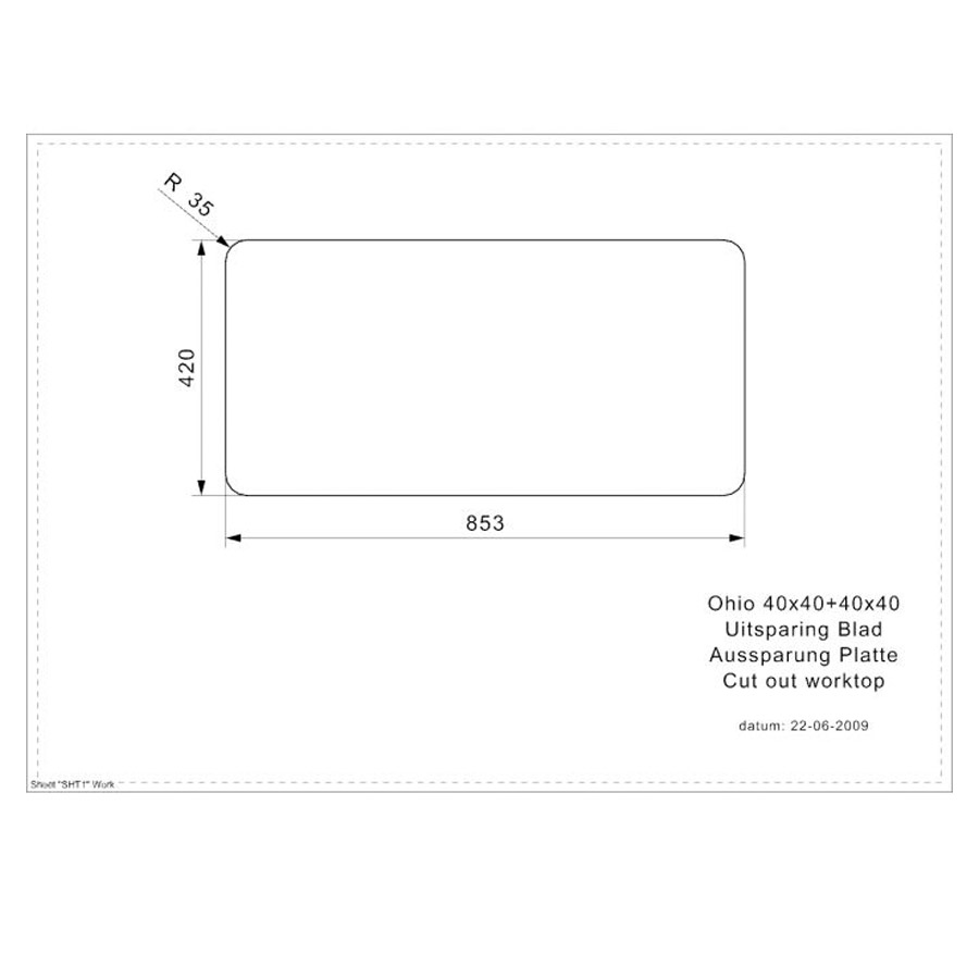 Reginox Ohio 40x40 + 40x40 OKG Integrated Stainless Steel Sink - Image 5