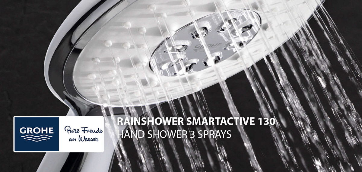 GROHE RAINSHOWER SMARTACTIVE 130 HAND SHOWER 3 SPRAYS