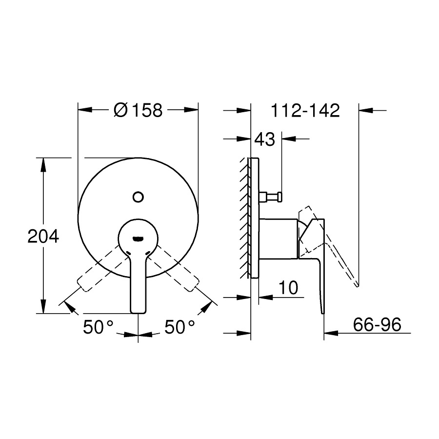 Grohe24064001 Conceal Bath & Shower Mixer with 2Way Diverter Bacera